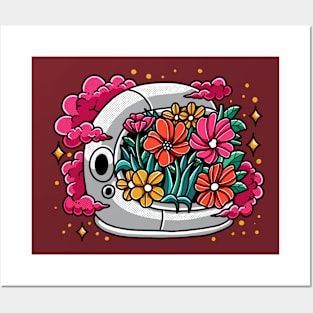 Floral Astronaut Posters and Art